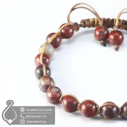 دستبند سنگ جاسپر قرمز اصل و معدنی مدل مارس _ کد : 401014 | جواهر لوکس