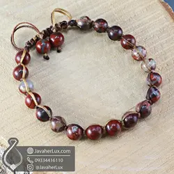 دستبند سنگ جاسپر قرمز اصل و معدنی مدل مارس _ کد : 401014 | جواهر لوکس