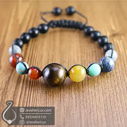 دستبند سیارات منظومه شمسی چند جواهر سنگ چاکرا جواهر لوکس