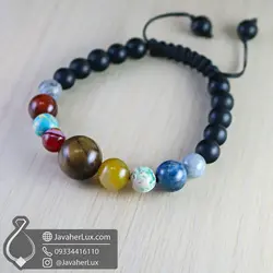 دستبند سیارات منظومه شمسی چند جواهر سنگ چاکرا جواهر لوکس