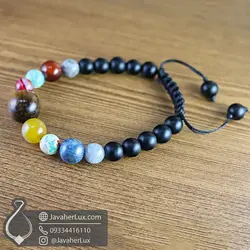 دستبند سیارات منظومه شمسی چند جواهر سنگ چاکرا جواهر لوکس