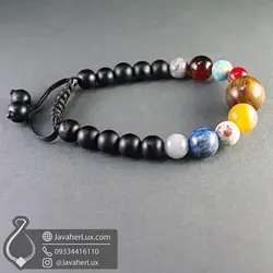 دستبند سیارات منظومه شمسی چند جواهر سنگ چاکرا جواهر لوکس