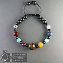 دستبند سیارات منظومه شمسی چند جواهر سنگ چاکرا جواهر لوکس