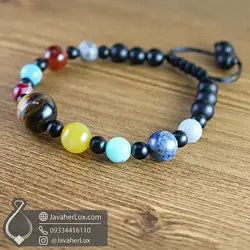 دستبند سیارات منظومه شمسی چند جواهر سنگ چاکرا جواهر لوکس