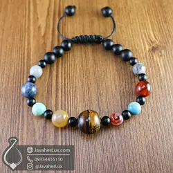 دستبند سیارات منظومه شمسی چند جواهر سنگ چاکرا جواهر لوکس