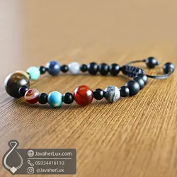 دستبند سیارات منظومه شمسی چند جواهر سنگ چاکرا جواهر لوکس