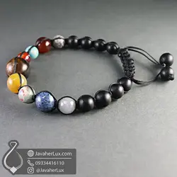 دستبند سیارات منظومه شمسی چند جواهر سنگ چاکرا جواهر لوکس