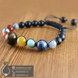 دستبند سیارات منظومه شمسی چند جواهر سنگ چاکرا جواهر لوکس