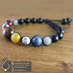 دستبند سیارات منظومه شمسی چند جواهر سنگ چاکرا جواهر لوکس