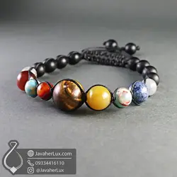 دستبند سیارات منظومه شمسی چند جواهر سنگ چاکرا جواهر لوکس