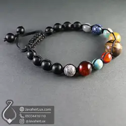 دستبند سیارات منظومه شمسی چند جواهر سنگ چاکرا جواهر لوکس