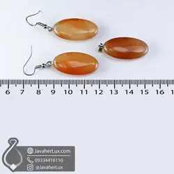 ست گردنبند و گوشواره سنگ کارنلین طبیعی _ کد 401008 | جواهر لوکس