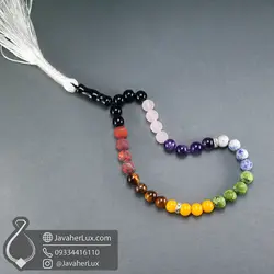 تسبیح هفت سنگ چاکرا پلاس جواهر لوکس 7 Chakra Mala 500090