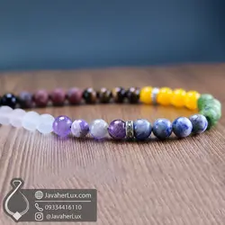 تسبیح هفت سنگ چاکرا پلاس جواهر لوکس 7 Chakra Mala 500090