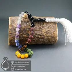 تسبیح هفت سنگ چاکرا پلاس جواهر لوکس 7 Chakra Mala 500090