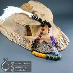 تسبیح هفت سنگ چاکرا پلاس جواهر لوکس 7 Chakra Mala 500090