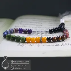 تسبیح هفت سنگ چاکرا پلاس جواهر لوکس 7 Chakra Mala 500090