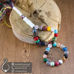 تسبیح احجار الشفا سنگ درمانی 7 چاکرا جواهر لوکس Ahjar Al-Shifa Tasbih