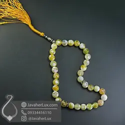 تسبیح عقیق زرد برفی 33 دانه تراش دار _ کد : 500087 | جواهر لوکس