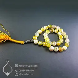 تسبیح عقیق زرد برفی 33 دانه تراش دار _ کد : 500087 | جواهر لوکس