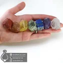 پکیج 7 سنگ چاکرا تراش نخورده سایز بزرگ مناسب سنگ درمانی