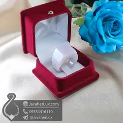 انگشتر تمام سنگ عقیق سفید جواهر لوکس _ کد : 400678 | جواهر لوکس
