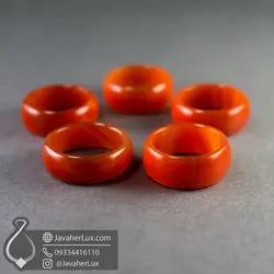 حلقه سنگی پهن عقیق قرمز اصل جواهر لوکس _ کد 401049