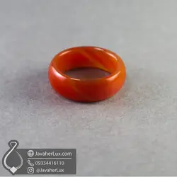 حلقه سنگی پهن عقیق قرمز اصل جواهر لوکس _ کد 401049