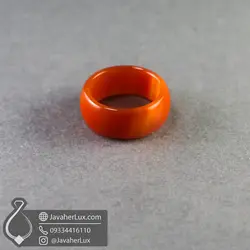 حلقه سنگی پهن عقیق قرمز اصل جواهر لوکس _ کد 401049