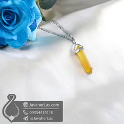 گردنبند منشور عقیق زرد مدل نایرو _ کد : 400654 | جواهر لوکس