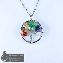 گردنبند هفت سنگ چاکرا درخت زندگی کوچک _ کد : 400633