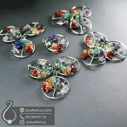گردنبند هفت سنگ چاکرا درخت زندگی کوچک _ کد : 400633