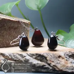 نیم ست سنگ عقیق سیاه اونیکس اصل و طبیعی _ کد : 400379 | جواهر لوکس