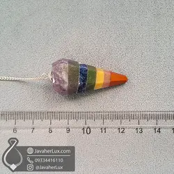 شاقول هفت سنگ چاکرا مدل پندولوم 7 Chakra Pendulum _ کد 400512 | جواهر لوکس