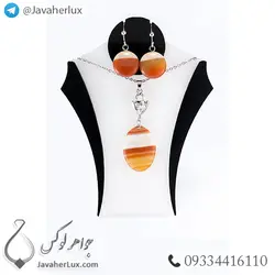 نیم ست زنانه عقیق مدل پاو _ کد : 400309 | جواهر لوکس