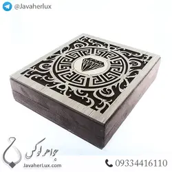 جعبه جواهر نیم ست چوب و مخمل _ کد : 700003 | جواهر لوکس