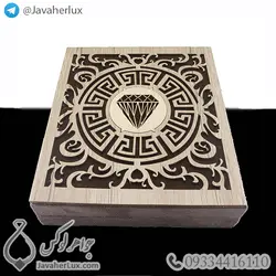 جعبه جواهر نیم ست چوب و مخمل _ کد : 700003 | جواهر لوکس