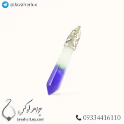 گردنبند سنگ عقیق سلیمانی مدل منشور _ کد : 400219 | جواهر لوکس