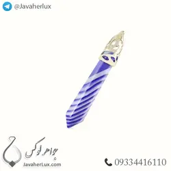 گردنبند سنگ عقیق سلیمانی مدل منشور _ کد : 400219 | جواهر لوکس