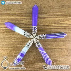 گردنبند سنگ عقیق سلیمانی مدل منشور _ کد : 400219 | جواهر لوکس