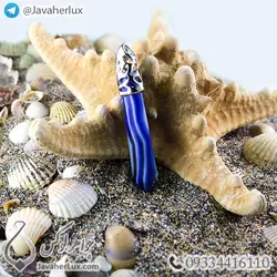 گردنبند سنگ عقیق سلیمانی مدل منشور _ کد : 400219 | جواهر لوکس