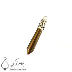 گردنبند سنگ چشم ببر مدل منشور _ کد : 400218 | جواهر لوکس