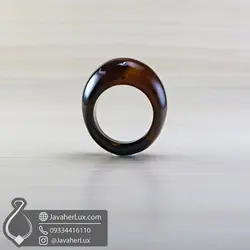 انگشتر تمام سنگ عقیق قهوه ای مدل آطا _ کد : 400080 | جواهر لوکس