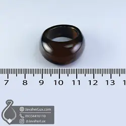 انگشتر تمام سنگ عقیق قهوه ای مدل آطا _ کد : 400080 | جواهر لوکس