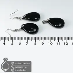 نیم ست زنانه سنگ عقیق سیاه اونیکس اصل و طبیعی مدل _ کد : 200182 | جواهر لوکس