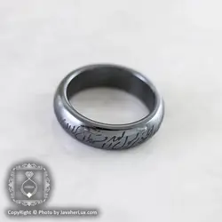حلقه سنگ حدید حکاکی دعای هفت جلاله _ کد : 400040 | جواهر لوکس