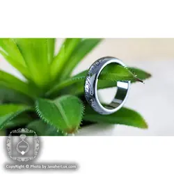 حلقه سنگ حدید حکاکی دعای هفت جلاله _ کد : 400040 | جواهر لوکس