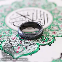 حلقه سنگ حدید حکاکی دعای هفت جلاله _ کد : 400040 | جواهر لوکس