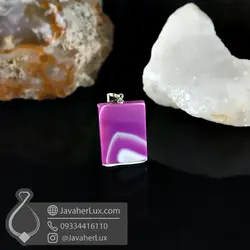 گردنبند عقیق سلیمانی صورتی _ کد : 400966 | جواهر لوکس