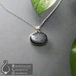 گردنبند نقره نگین سنگ حدید حکاکی دستی دعای هفت جلاله